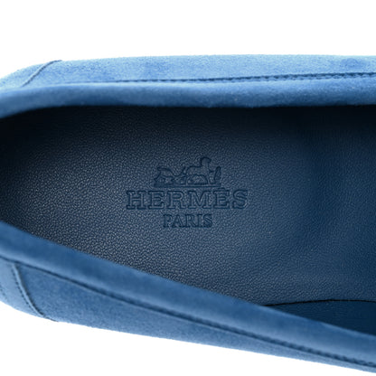 Hermes Suede Goatskin Paris Loafers 38 Bleu Bleuet 7 of 8