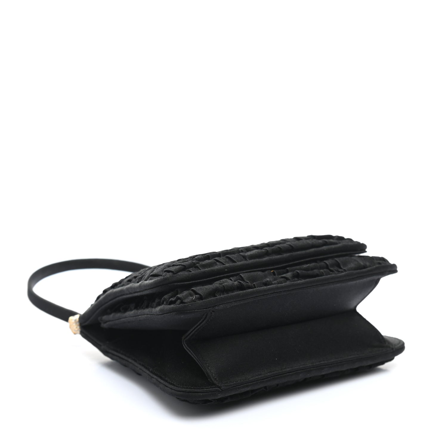 Swarovski Crystal Satin Evening Bag Black