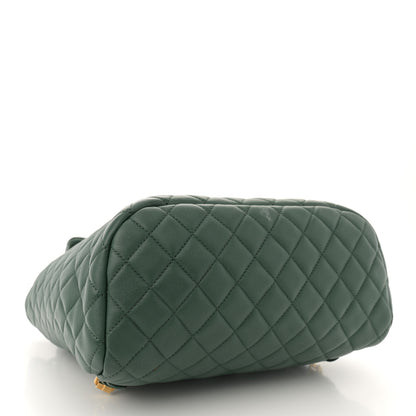 Chanel Calfskin Quilted Large Urban Spirit Backpack Dark Green 4 of 16