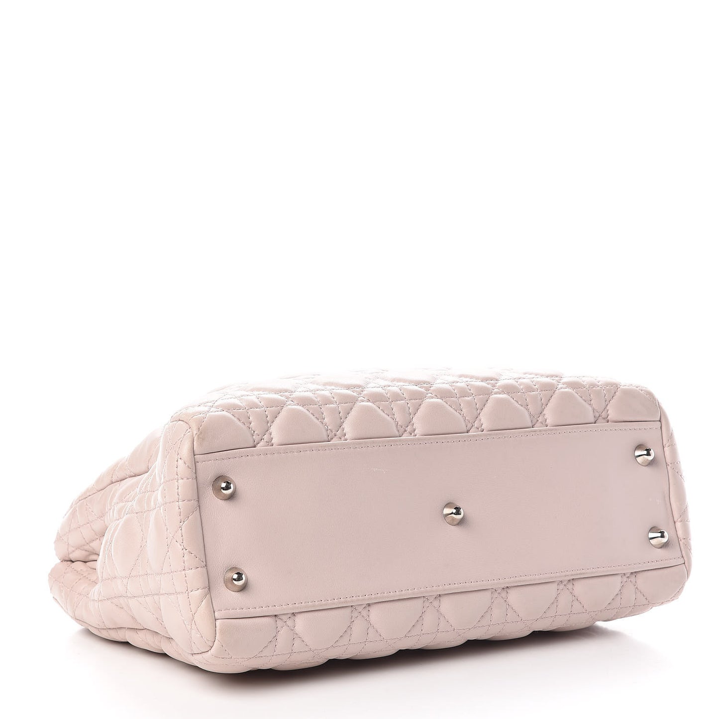 Lambskin Cannage Small Dior Soft Shopping Tote Light Pink