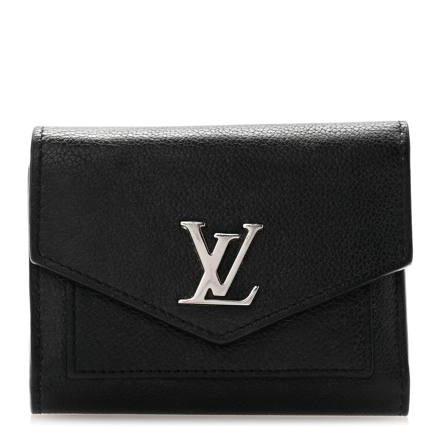 Louis Vuitton Soft Calfskin My Lockme Compact Wallet Black 1 of 13
