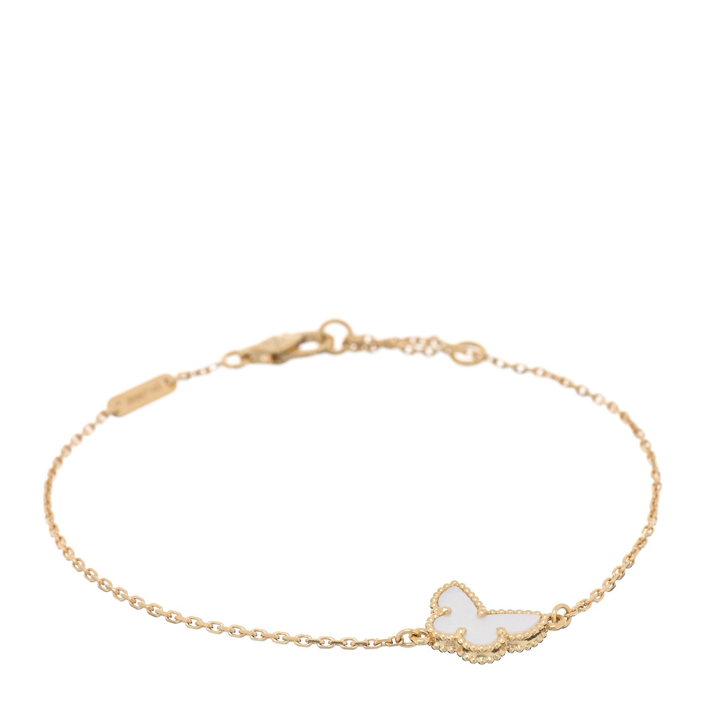 18K Yellow Gold Mother of Pearl Sweet Alhambra Butterfly Bracelet