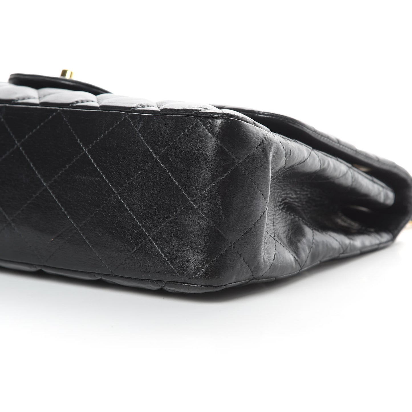 Lambskin Quilted Jumbo Single Flap Black