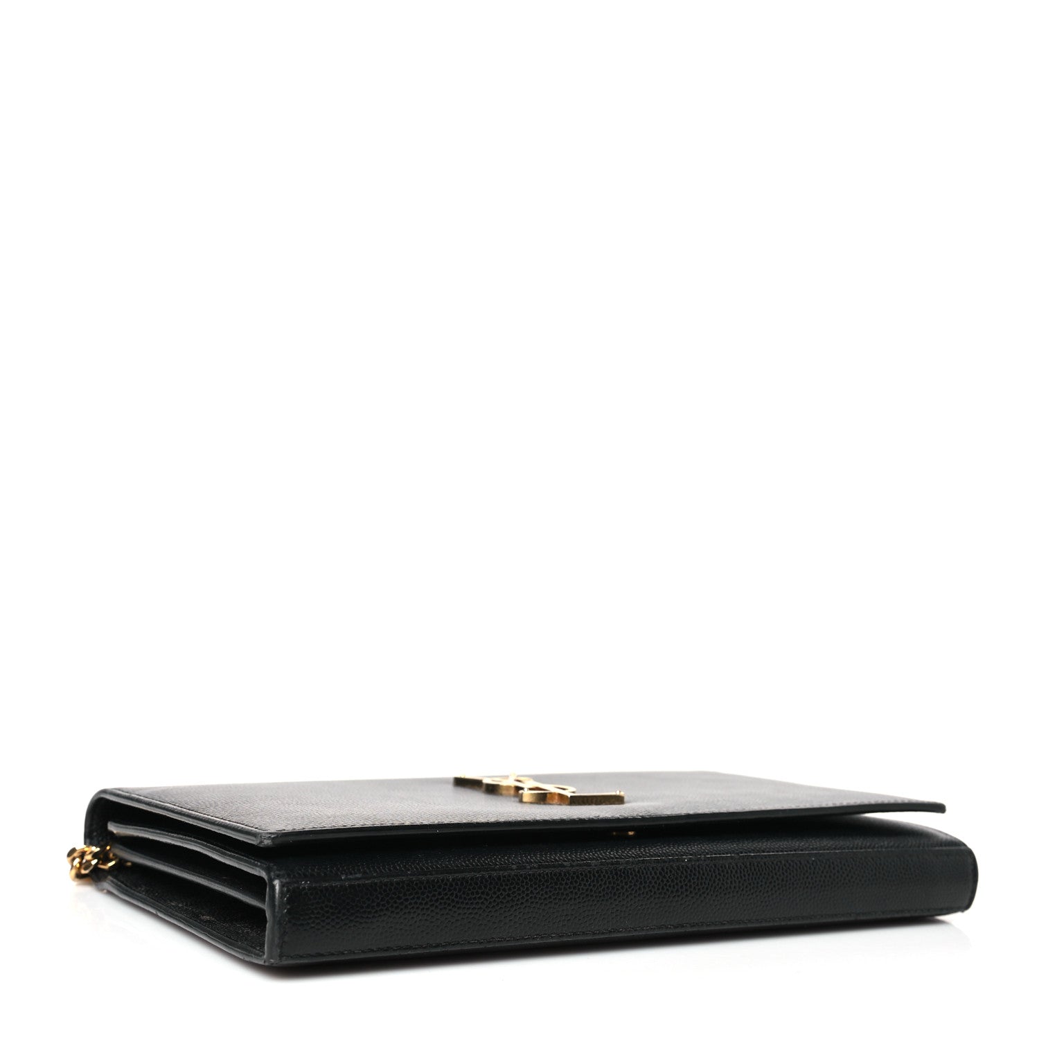Saint Laurent Grain De Poudre Monogram Chain Wallet Black 4 of 8