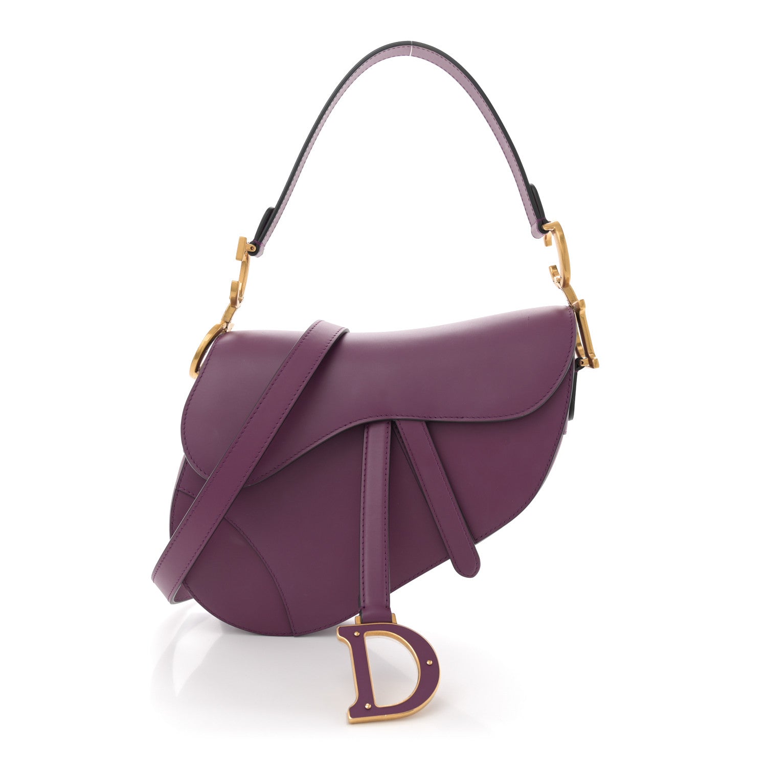 Christian Dior Calfskin Saddle Bag Purple 1 of 12