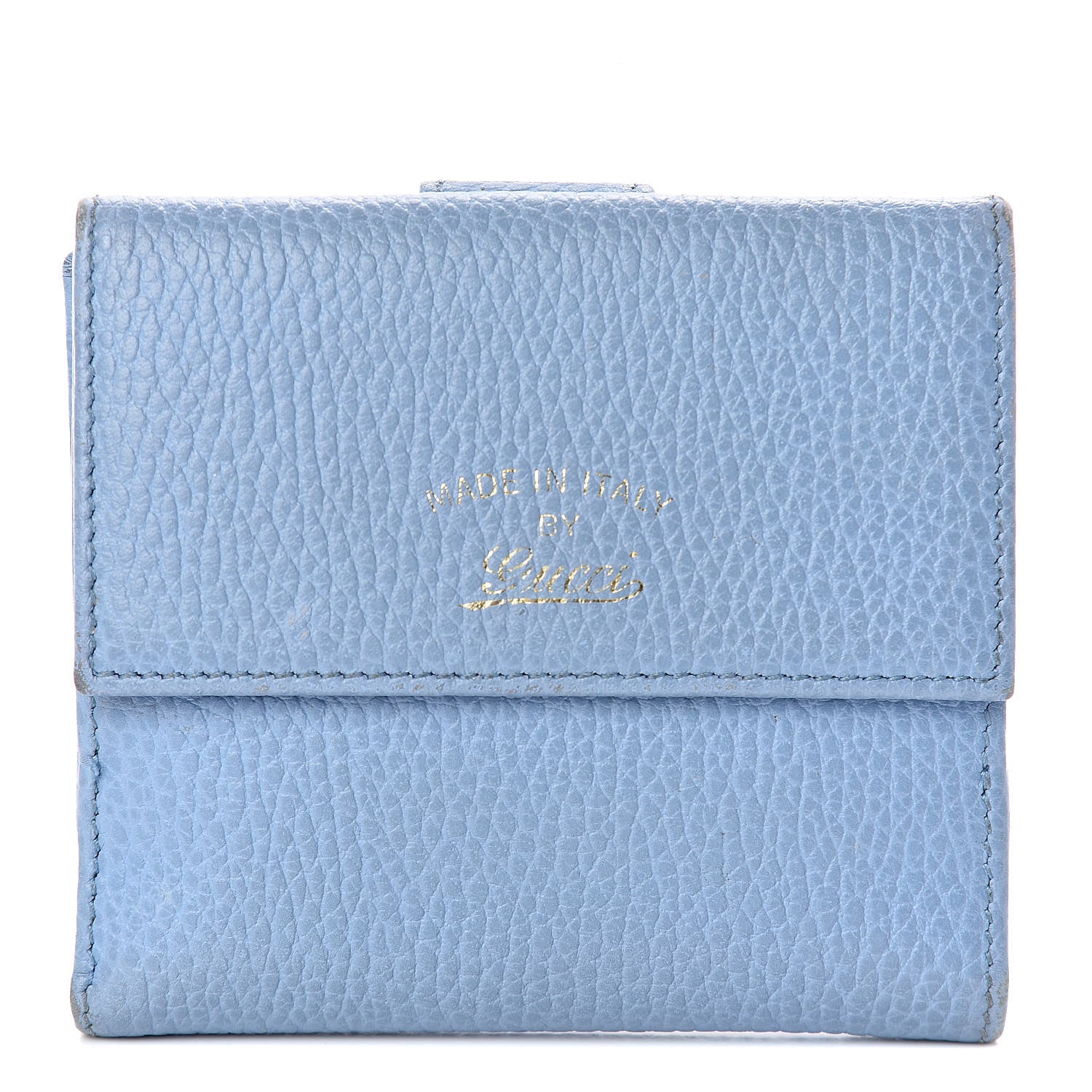 Gucci Dollar Calfskin Swing French Flap Wallet Mineral Blue 1 of 9