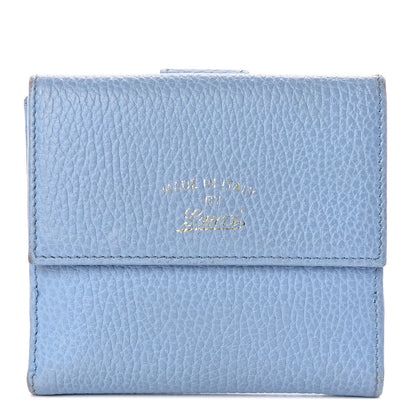 Gucci Dollar Calfskin Swing French Flap Wallet Mineral Blue 1 of 9