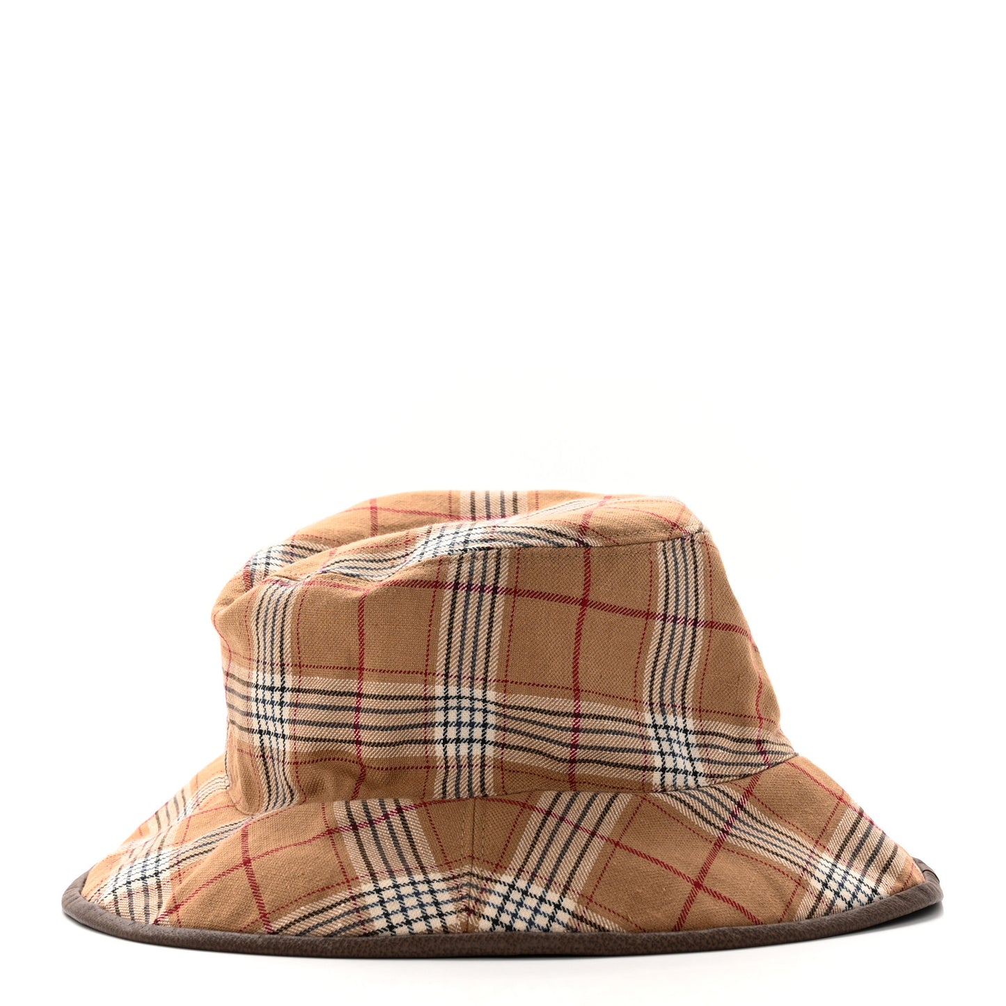 Monogram Plaid Bob Double Back Reversible Bucket Hat Beige