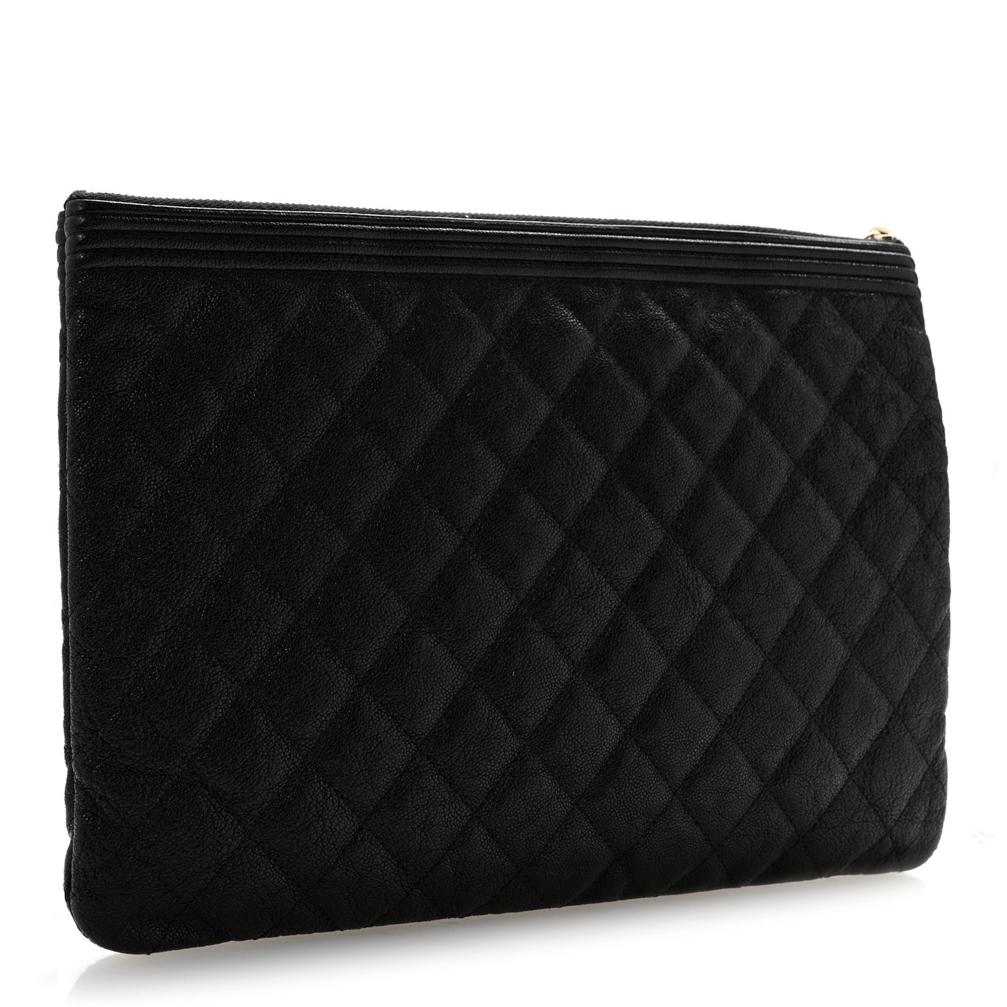 Caviar Quilted Medium Boy Cosmetic Case Black