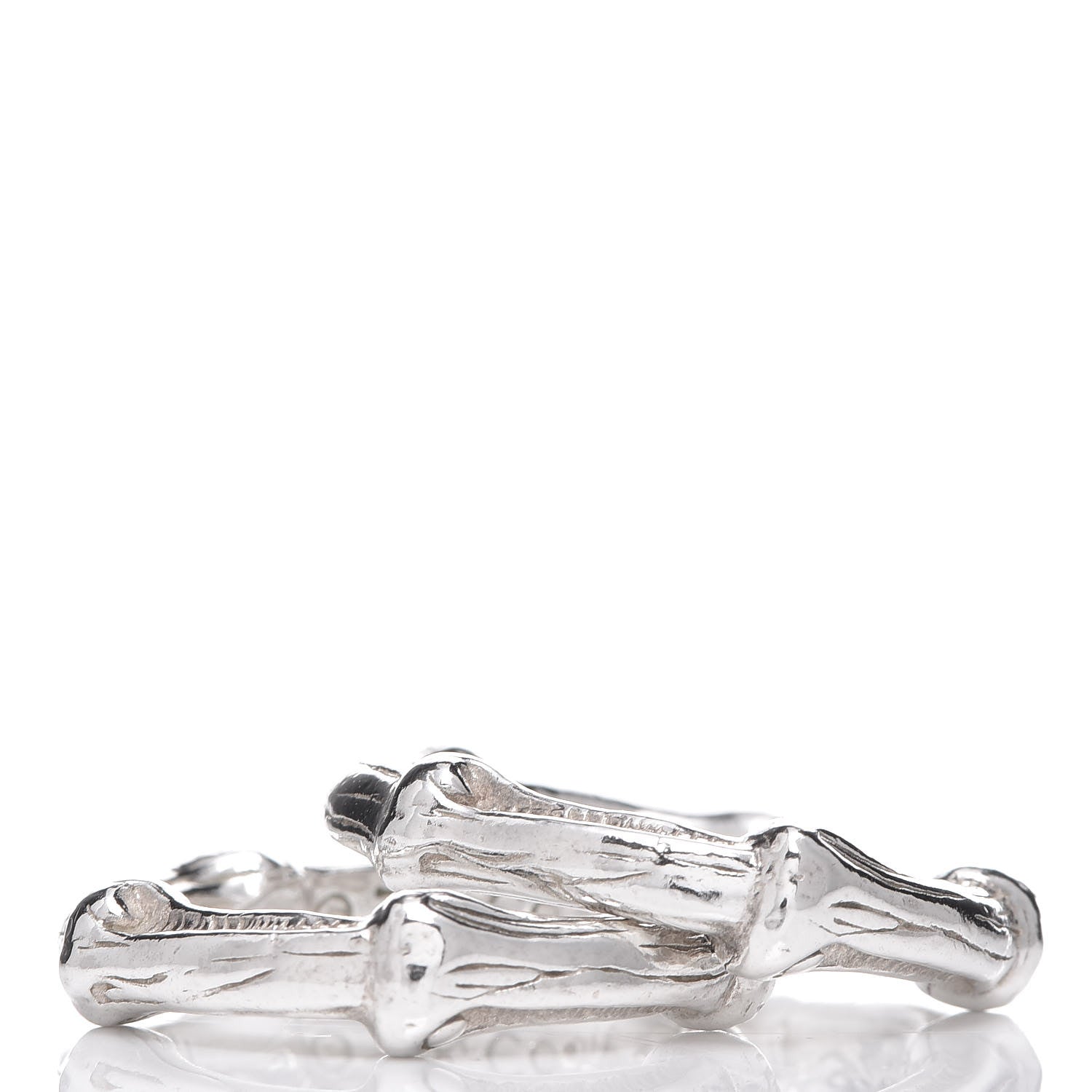Tiffany Sterling Silver Bamboo Set of 2 Stackable Rings 43 2.75 3 of 8