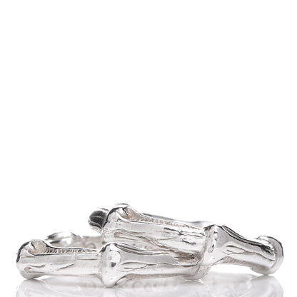 Tiffany Sterling Silver Bamboo Set of 2 Stackable Rings 43 2.75 3 of 8