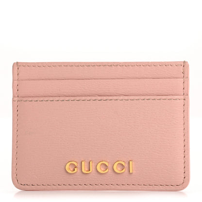 Gucci Calfskin Script Card Holder Light Pink 1 of 11