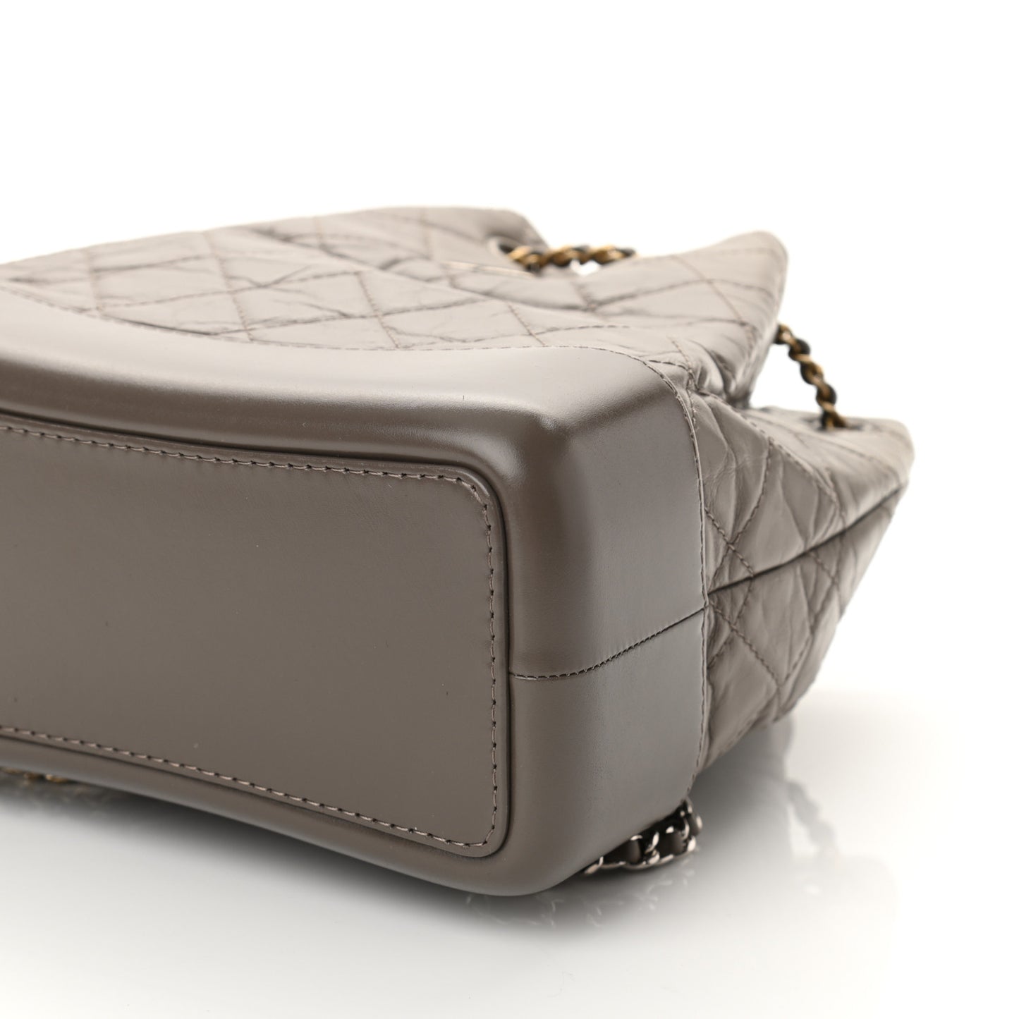 Aged Calfskin Quilted Small Gabrielle Backpack Grey
