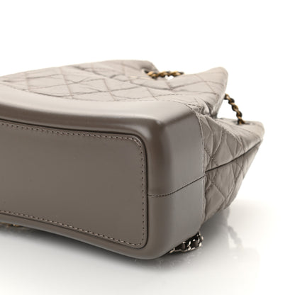 Chanel Aged Calfskin Quilted Small Gabrielle Backpack Grey 10 of 10