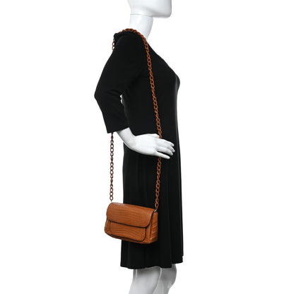 Nancy Gonzalez Crocodile Flap Chain Shoulder Bag Brown 2 of 10