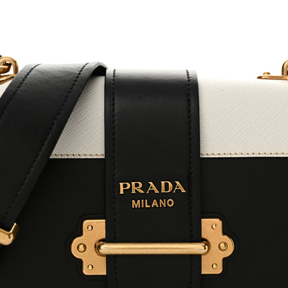 Prada City Calf Saffiano Cahier Bag Talco Black 7 of 12
