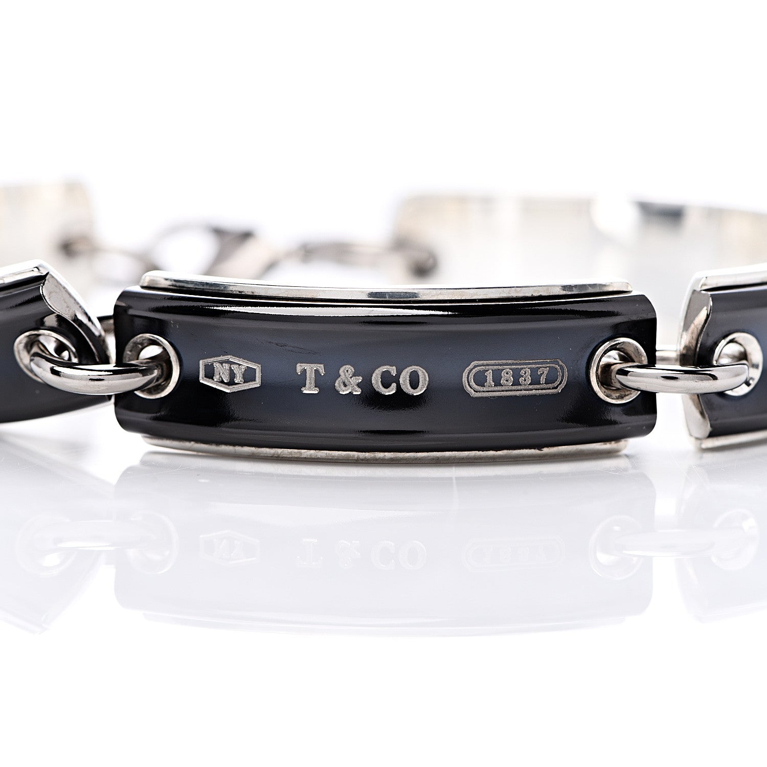 Tiffany Sterling Silver Titanium Link 1837 ID Bracelet 4 of 5