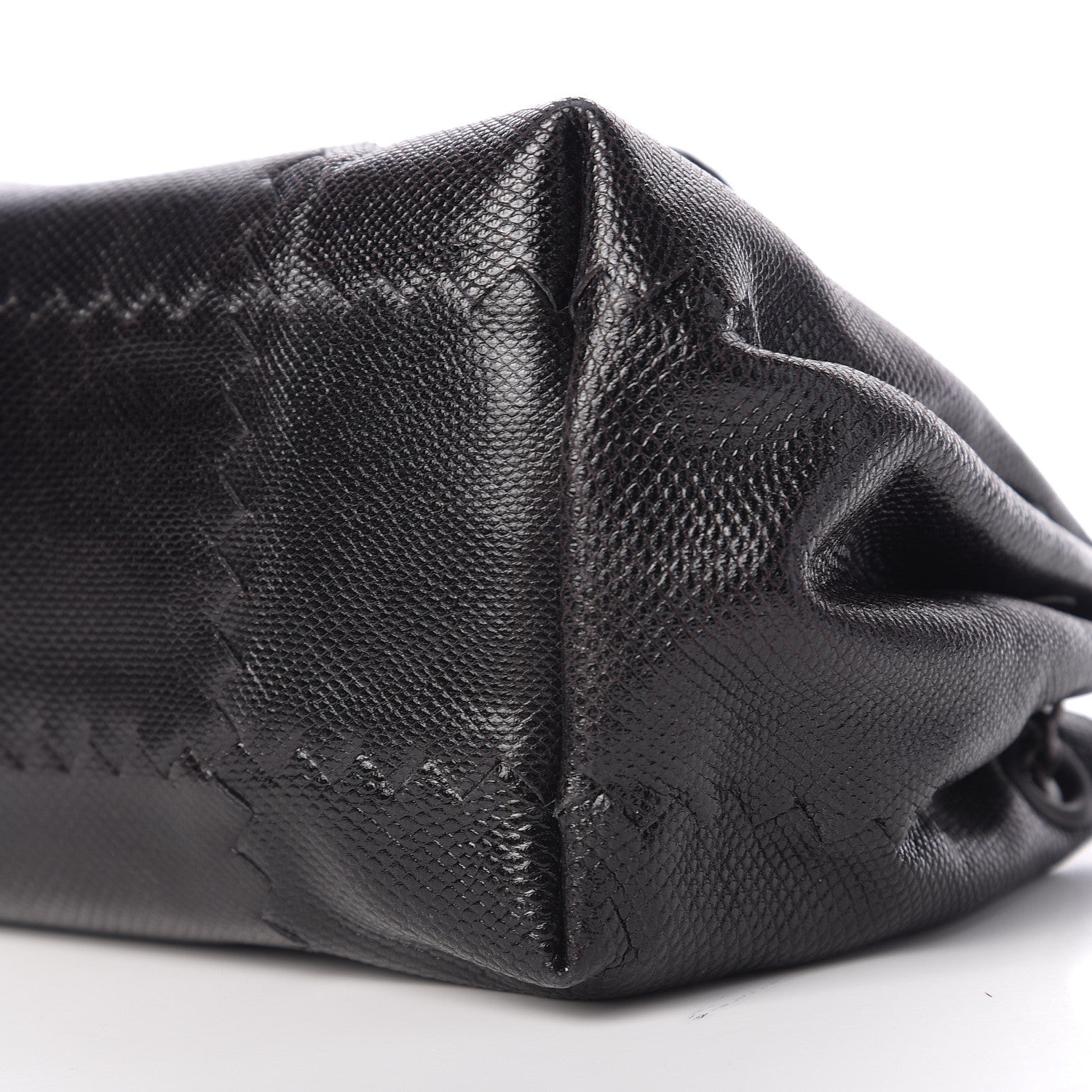 Bottega Veneta Vesuvio Karung Nappa Intrecciato Cravatteria Small Flap Shoulder Bag Black 8 of 9