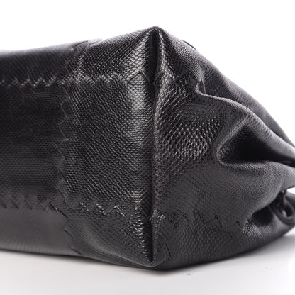 Bottega Veneta Vesuvio Karung Nappa Intrecciato Cravatteria Small Flap Shoulder Bag Black 8 of 9