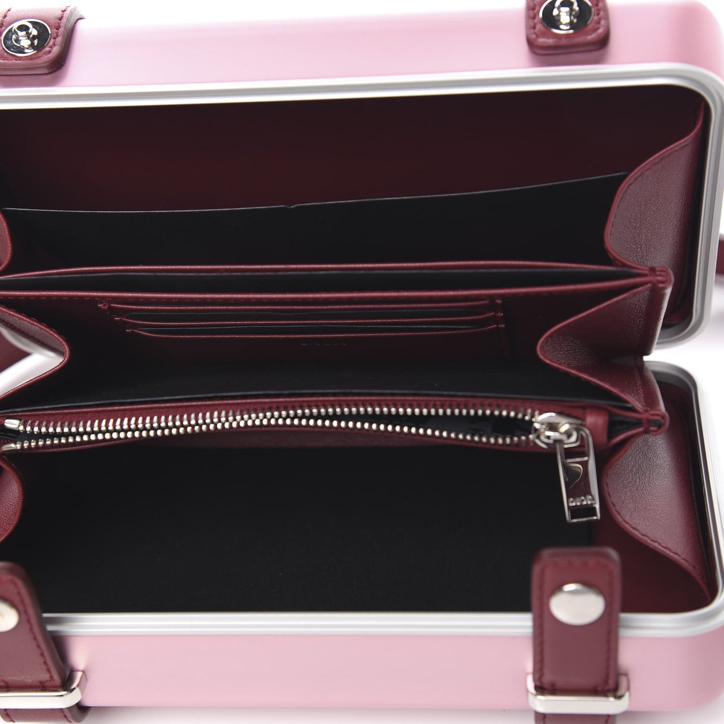 X RIMOWA Aluminum Personal Clutch On Strap Rose