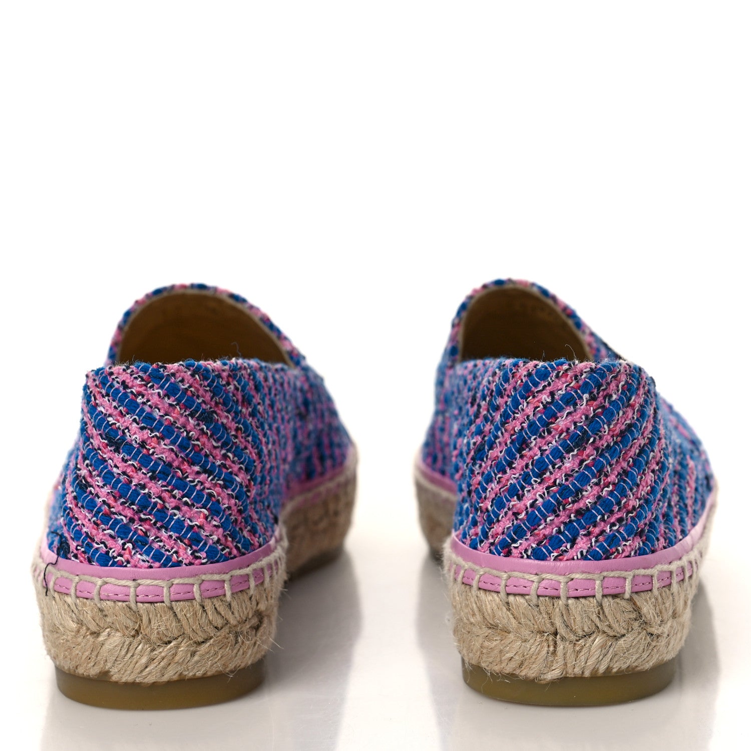 Chanel Tweed Grosgrain CC Espadrilles 38 Pink Black 5 of 11