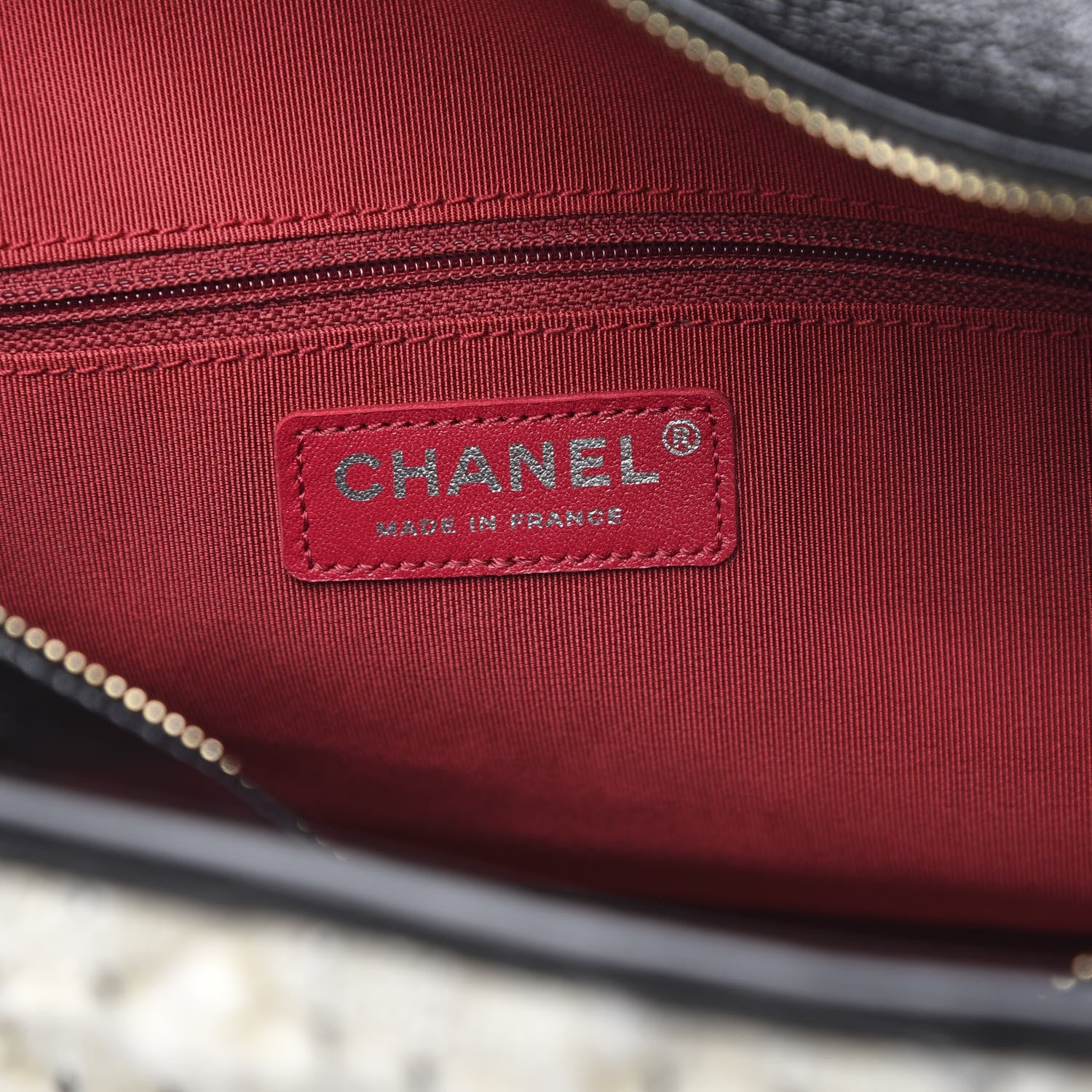 Chanel Tweed Calfskin Quilted Medium Gabrielle Hobo Ivory Black 6 of 10