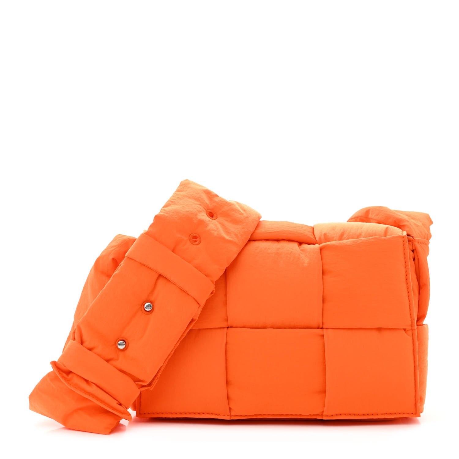 Bottega Veneta Nylon Intrecciato Padded Tech Small Cassette Bag Orange 1 of 10