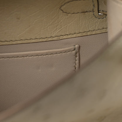 Hermes Ostrich Kelly Pochette Clutch Beton 13 of 15