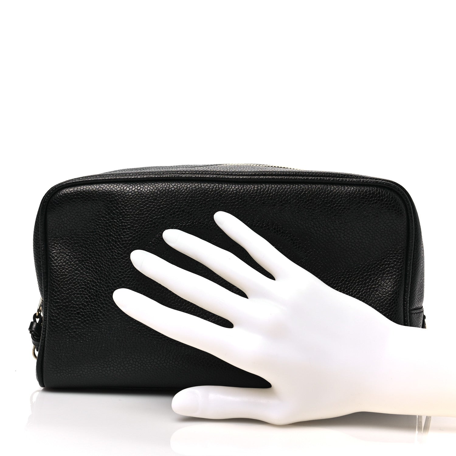 Chanel Caviar Timeless CC Cosmetic Pouch Bag Black 2 of 7
