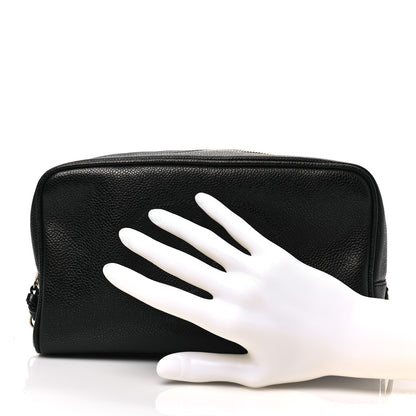 Chanel Caviar Timeless CC Cosmetic Pouch Bag Black 2 of 7