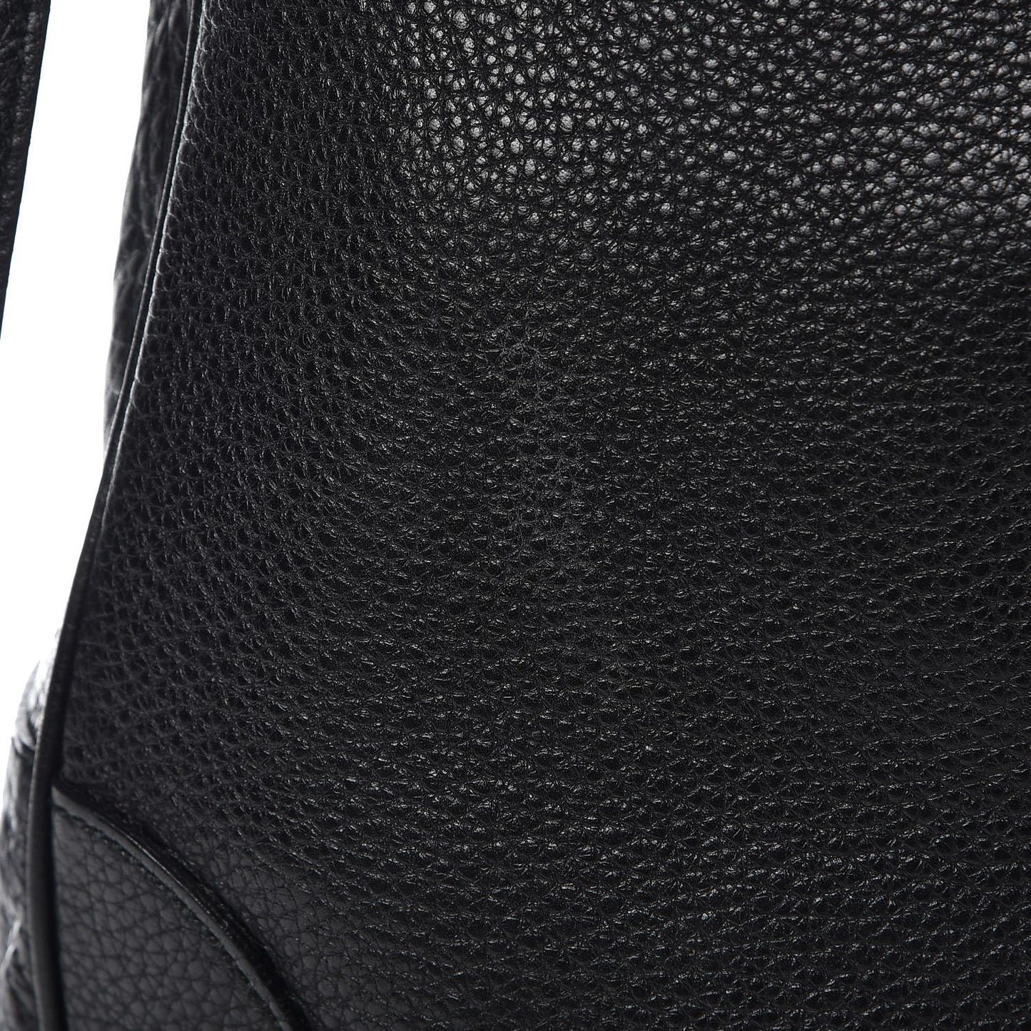 Pebbled Calfskin Medium Diana Bamboo Shoulder Bag Black