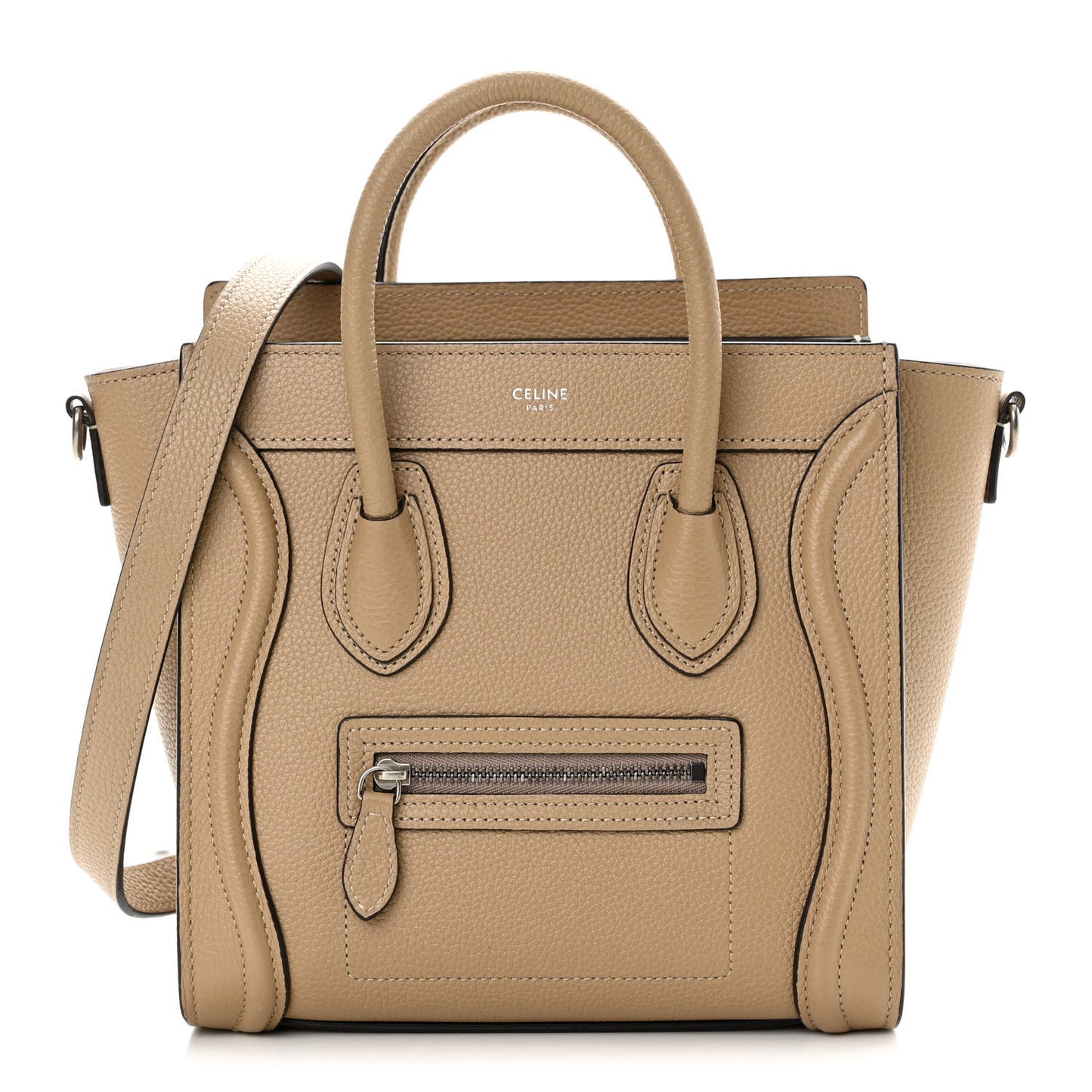 Drummed Calfskin Nano Luggage Dune