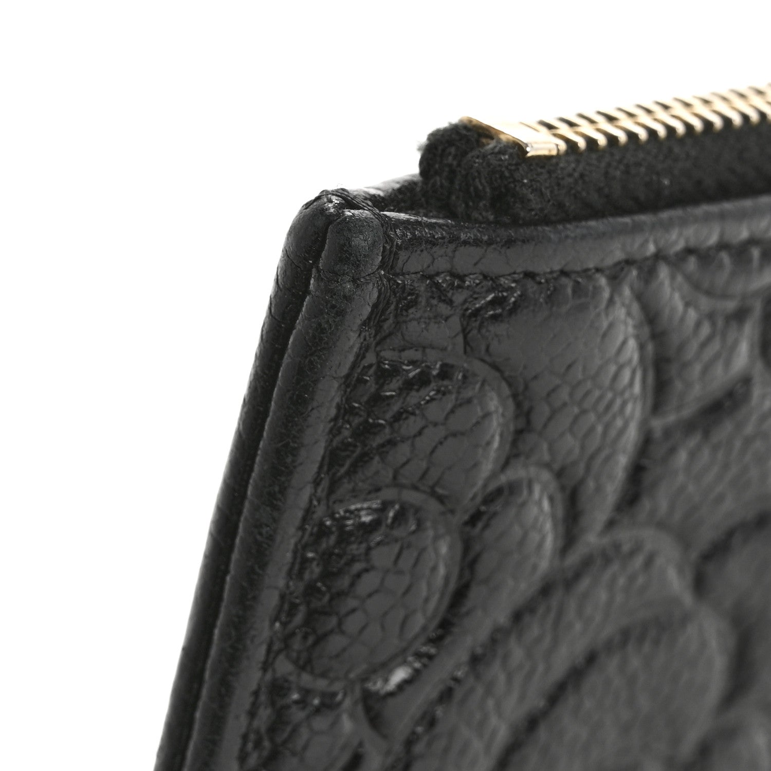 Chanel Caviar Camellia Embossed Classic Flat Wallet Pouch Black 10 of 12