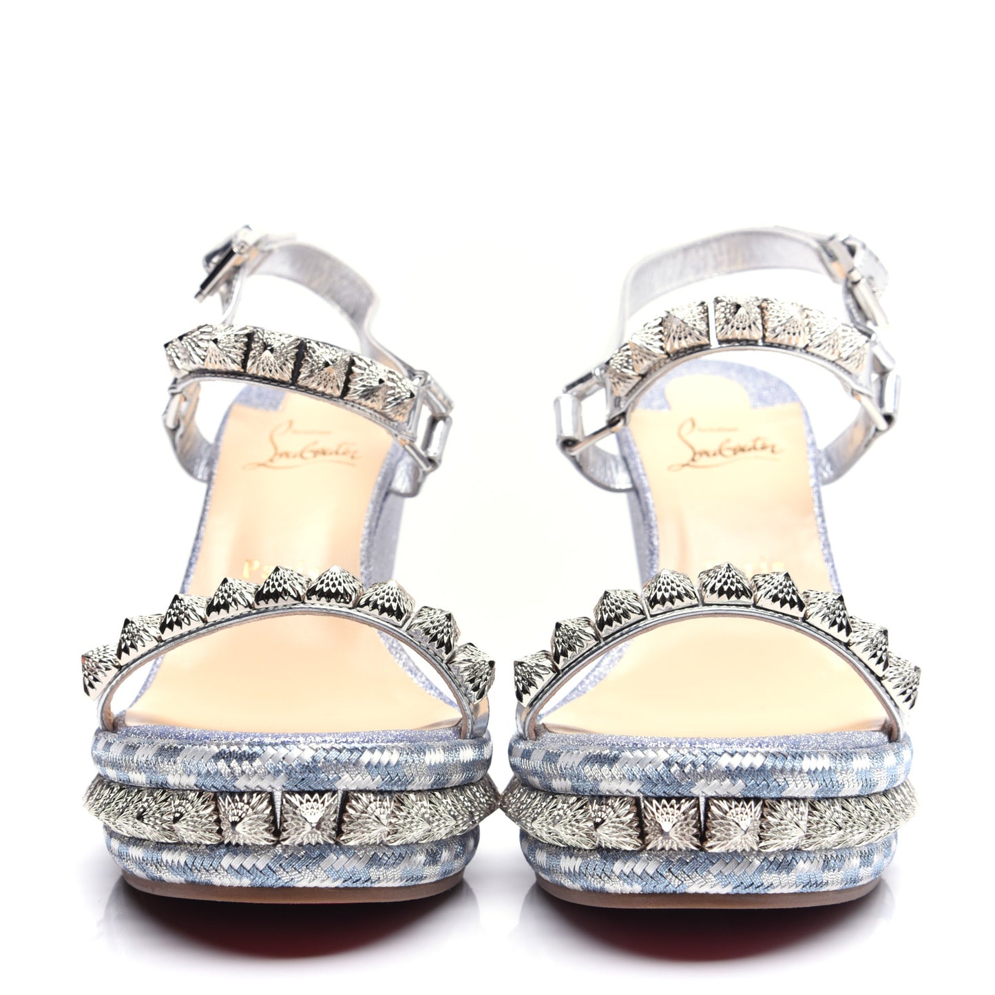Mini Glitter Pira Ryad 110 Wedge Sandals 40 Silver