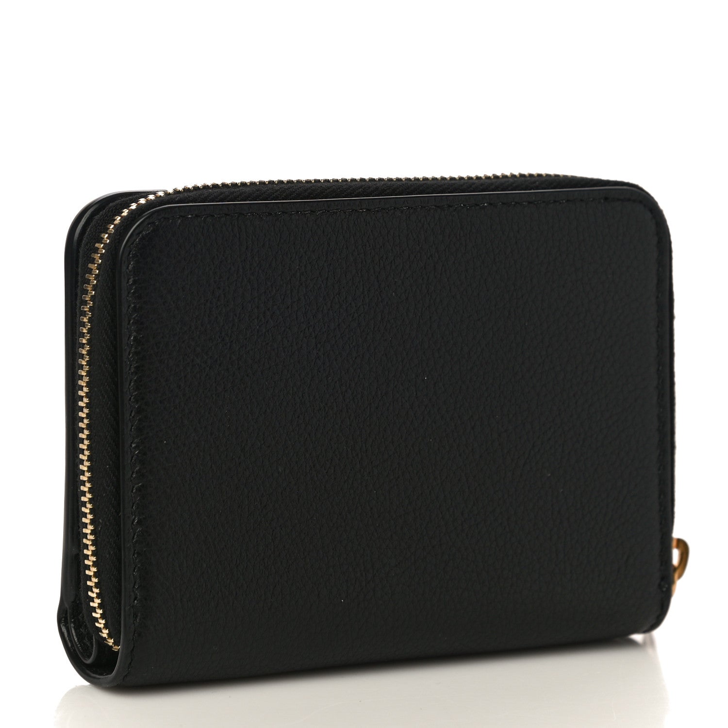 Saint Laurent Grained Calfskin Tiny Monogram Compact Zip Around Wallet Black 3 of 11