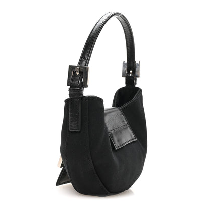 Fendi Neoprene Mini Half Moon Baguette  Black 3 of 10
