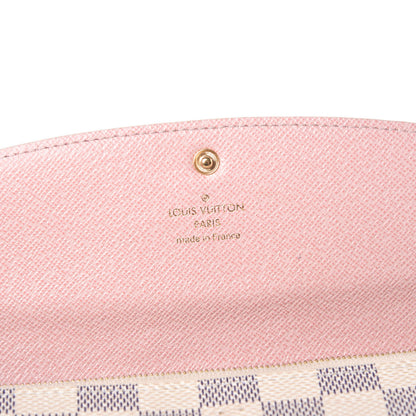 Louis Vuitton Damier Azur Emilie Wallet Rose Ballerine 6 of 8