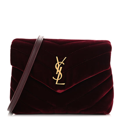 Saint Laurent Velvet Y Quilted Monogram Toy Loulou Crossbody Bag French Burgundy 1 of 10