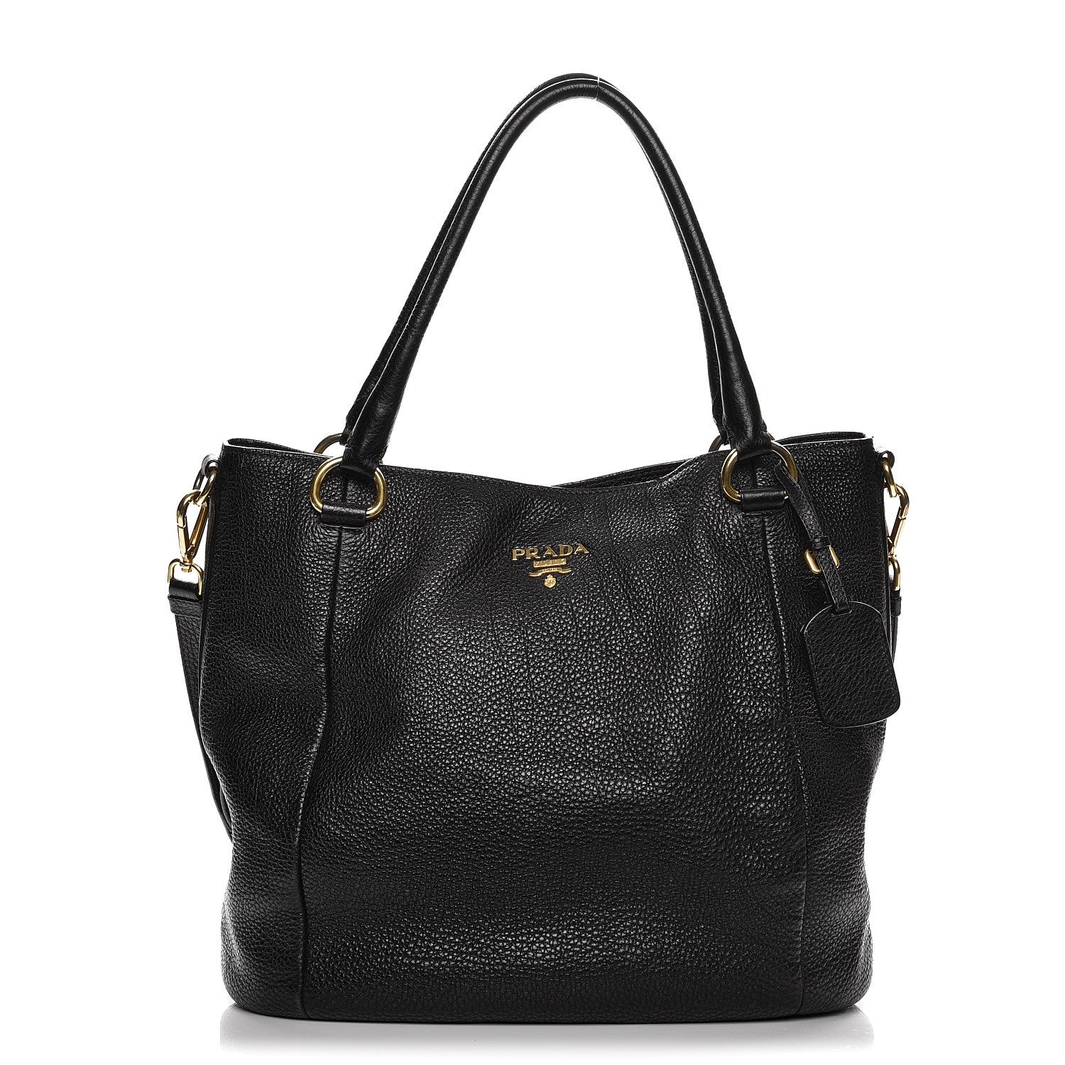 Prada Deerskin Shoulder Bag Black 1 of 15