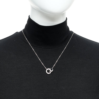 Cartier 18K White Gold Diamond Interlocking LOVE Paved Necklace 2 of 6