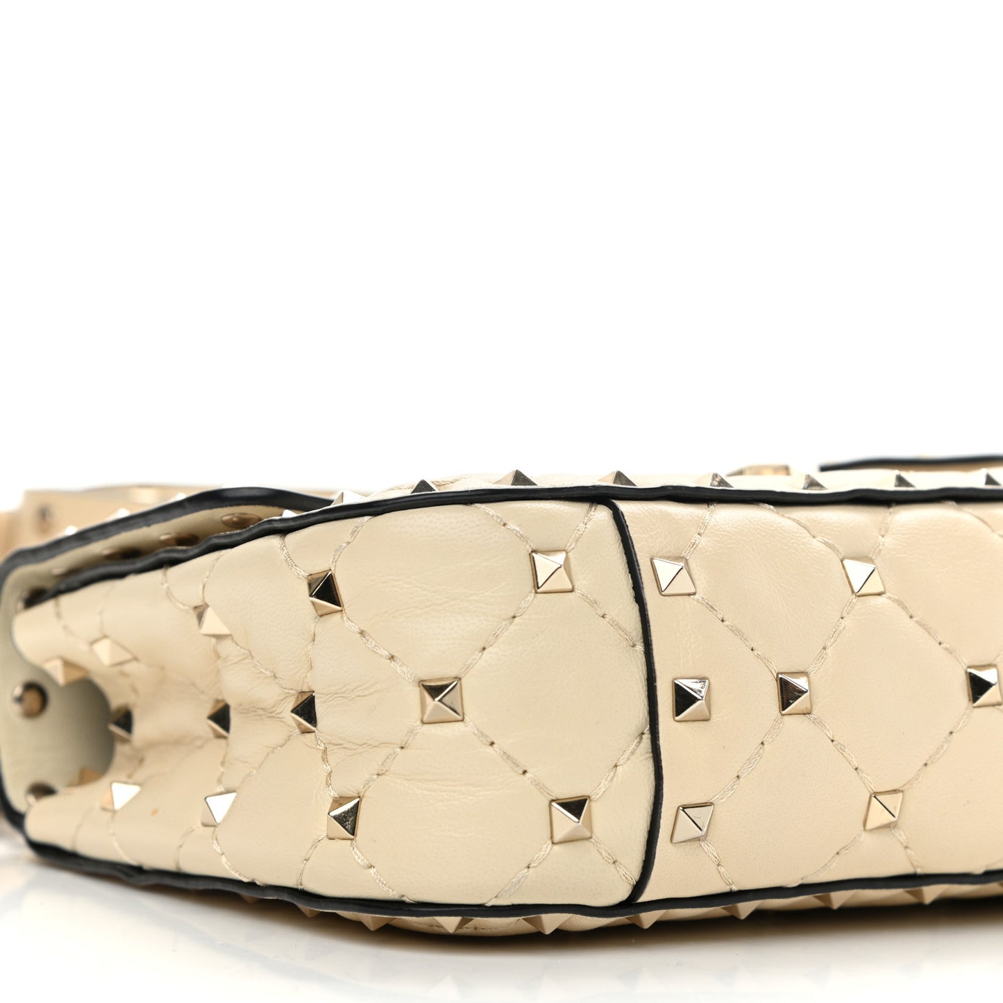 Nappa Small Rockstud Spike Shoulder Bag Light Ivory