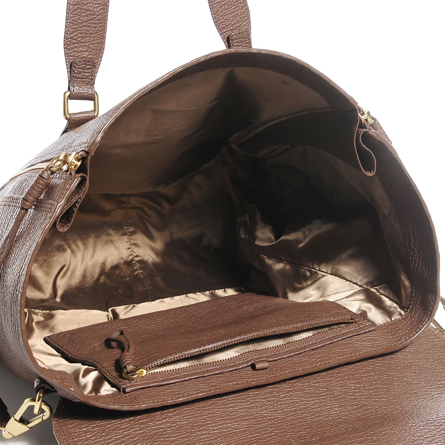 3.1 Textured Calfskin Large Pashli Satchel Taupe