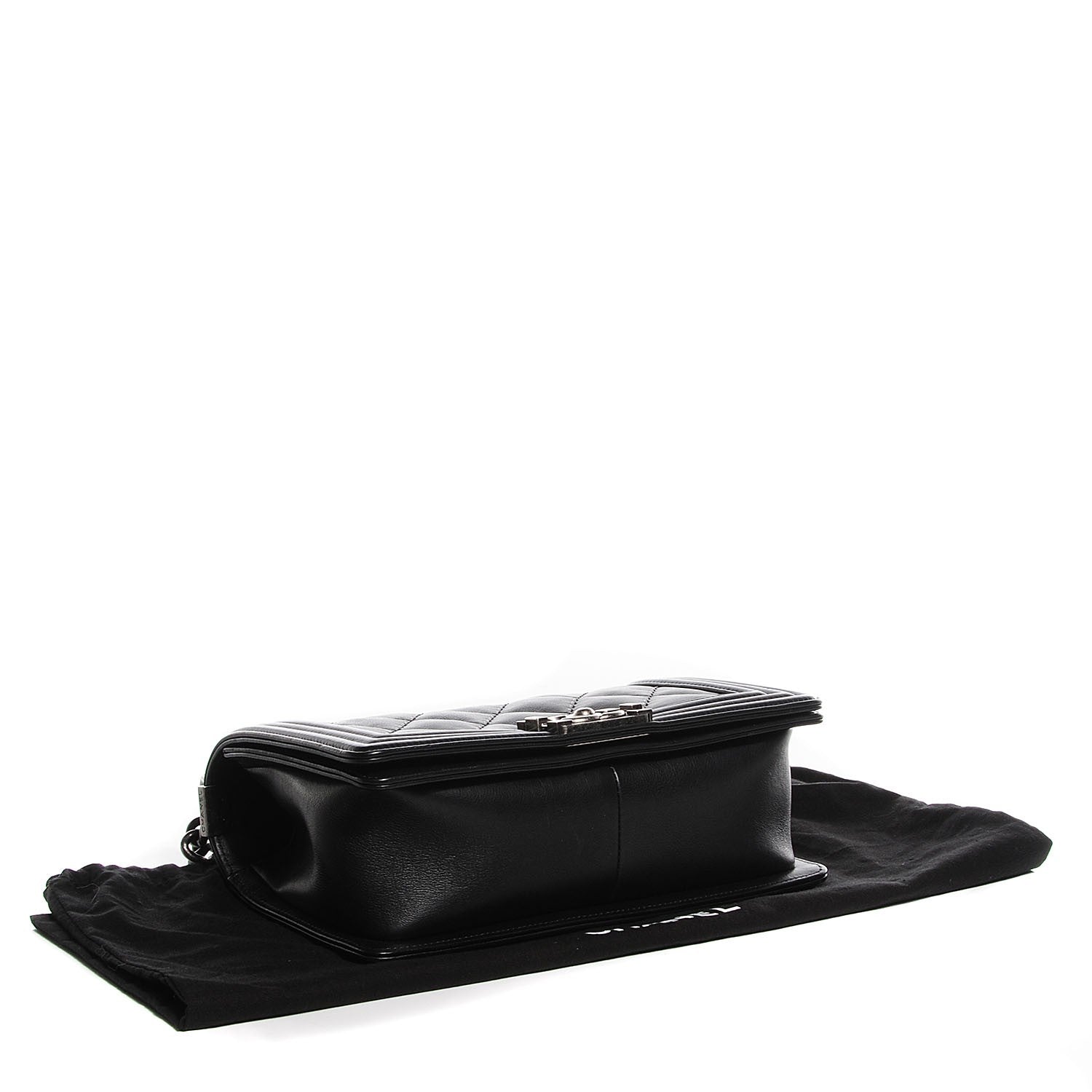 Chanel Calfskin Quilted Medium Double Stitch Boy Flap Black 4 of 9