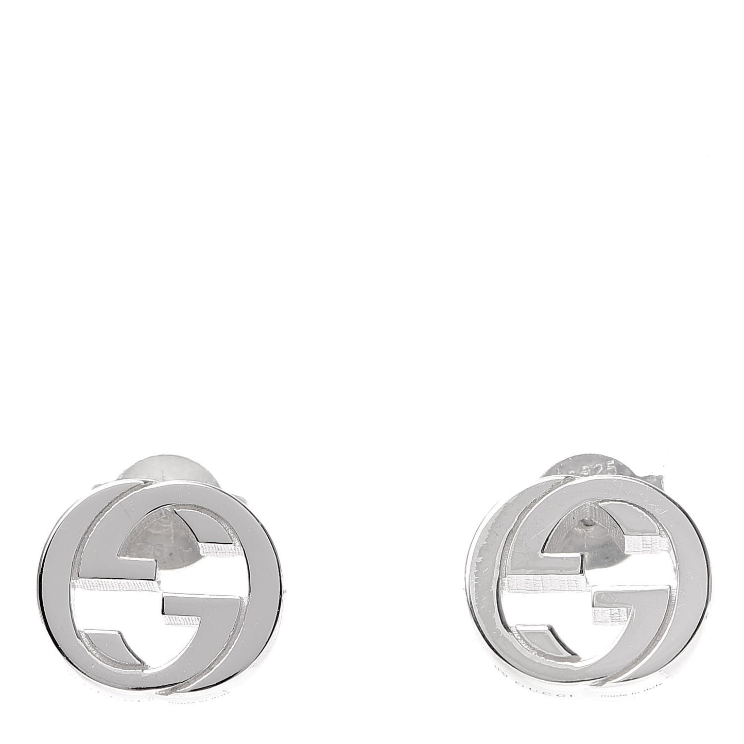 Sterling Silver Interlocking GG Stud Earrings