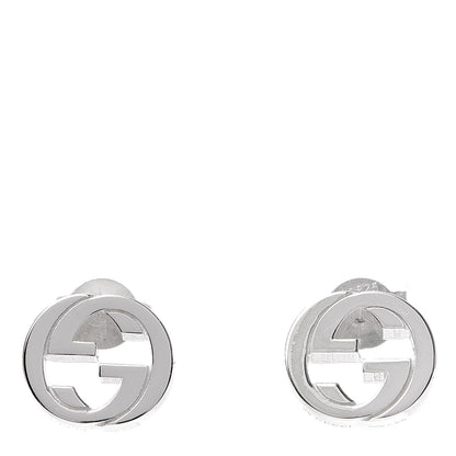 Gucci Sterling Silver Interlocking GG Stud Earrings 1 of 5
