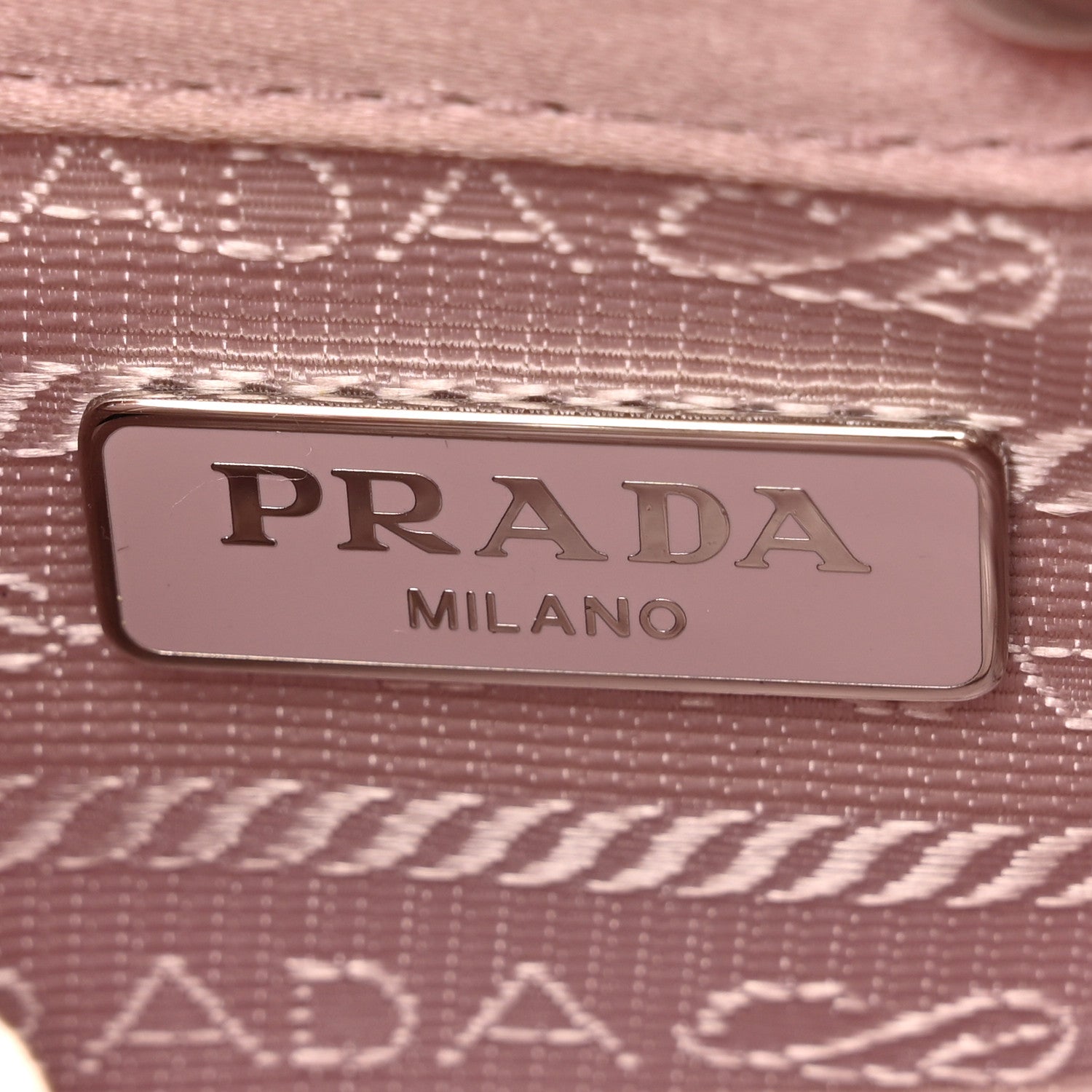Prada Satin Crystal Metal Triangle Logo Mini Drawcord Pouch Shoulder Bag Alabastro 6 of 13