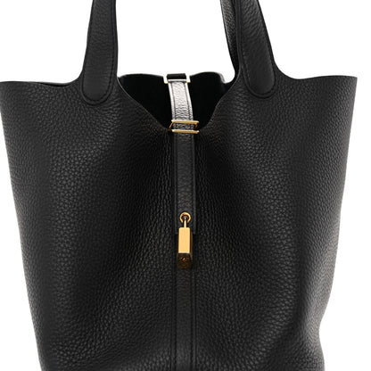 Hermes Taurillon Clemence Picotin Lock 22 MM Black 8 of 10