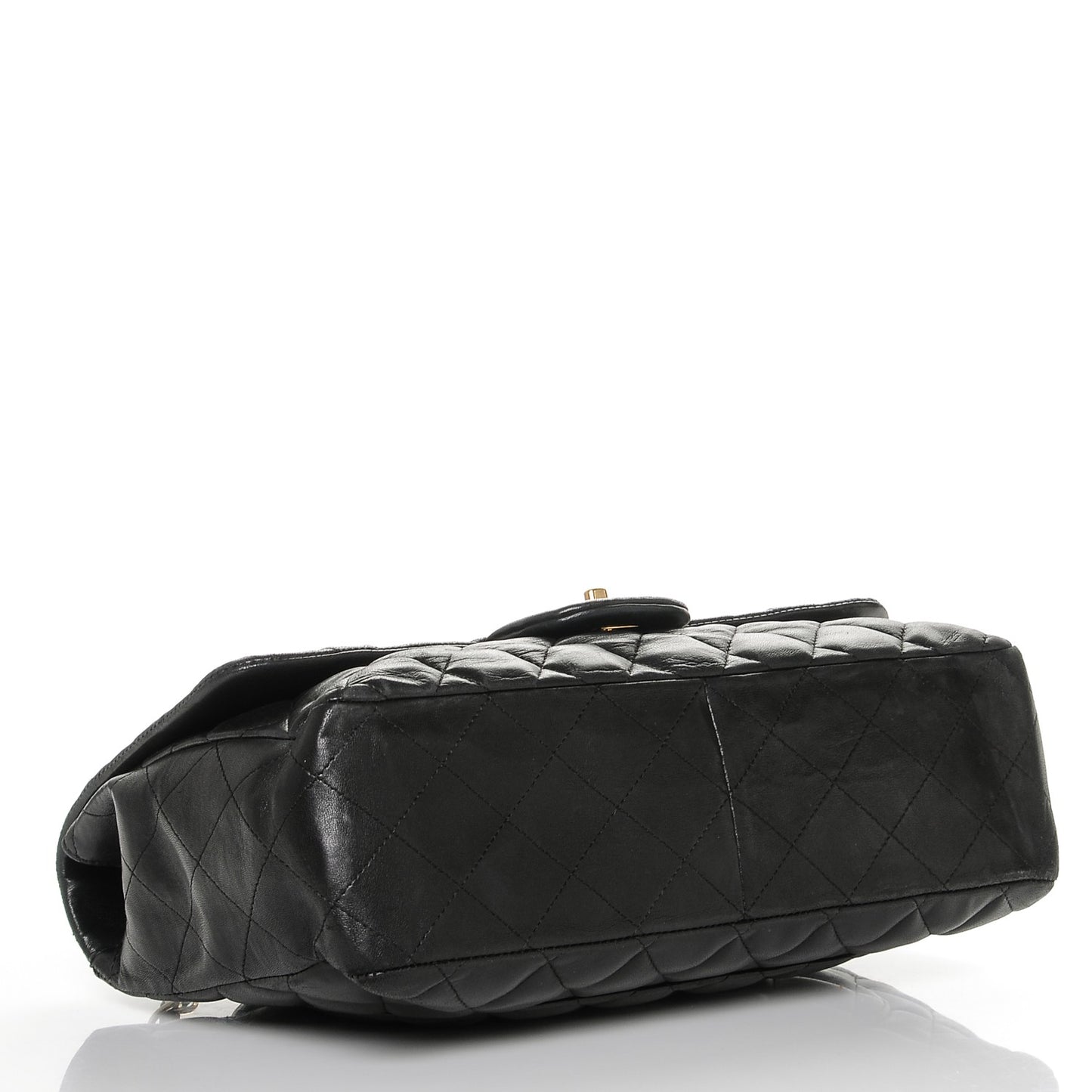 Lambskin Quilted Jumbo Single Flap Black