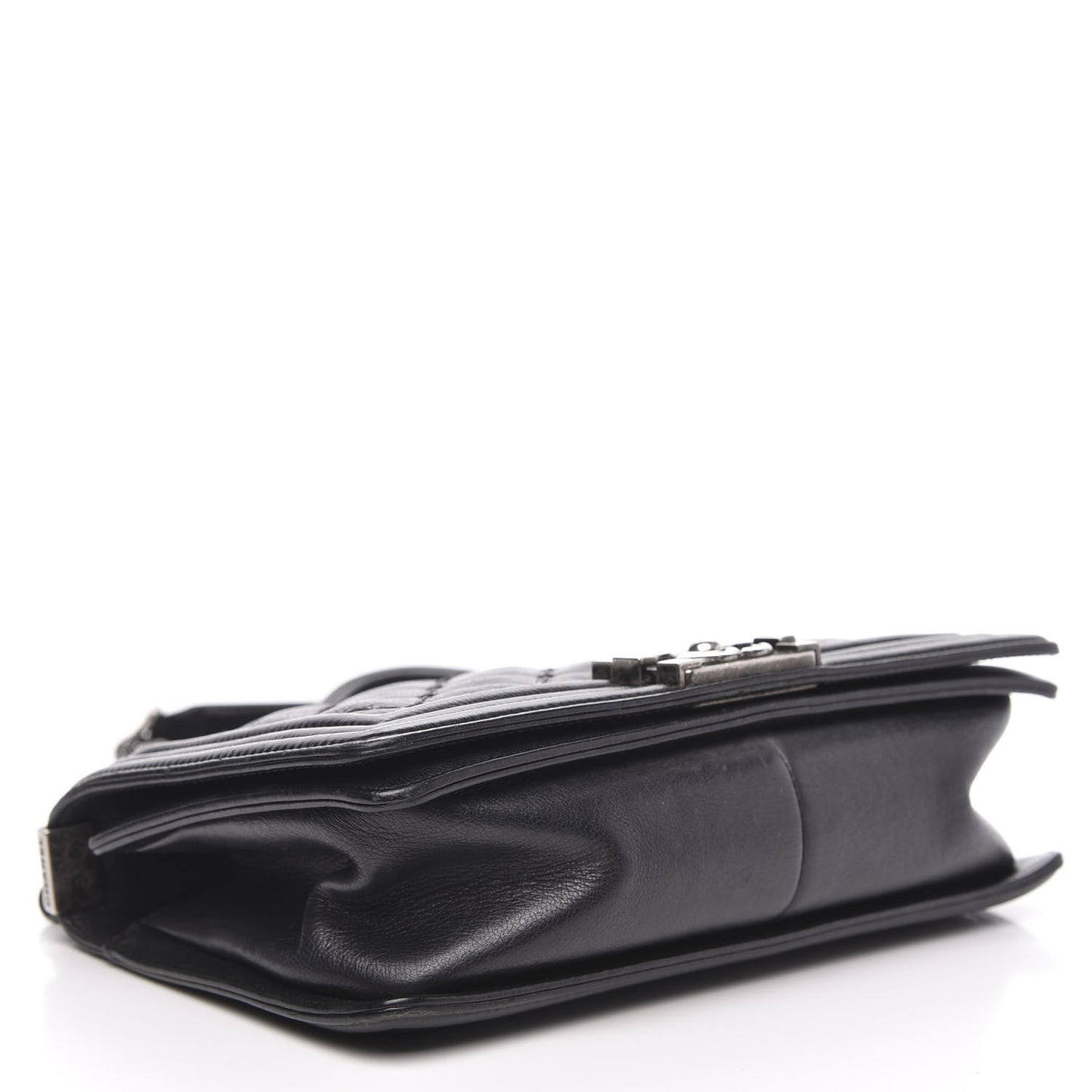 Calfskin Double Stitch Medium Boy Flap Black
