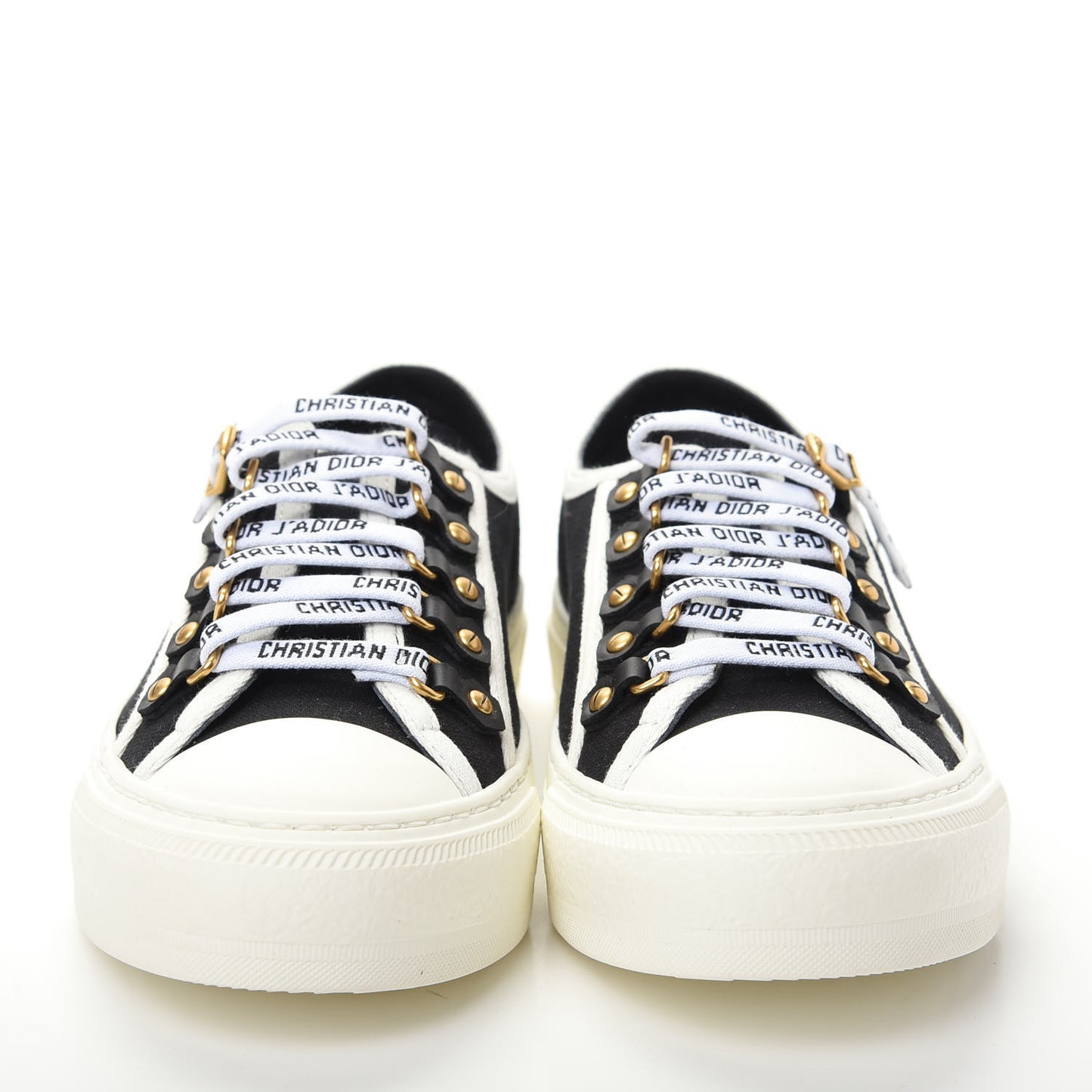Canvas Womens Walk'n Dior Low Top Sneakers 37.5 Black